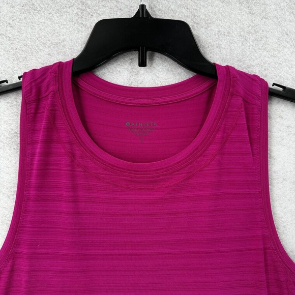 Athleta Rise Above Rib Crop Tank Top Womens SMALL Pink‎ Stretch - Picture 3 of 14